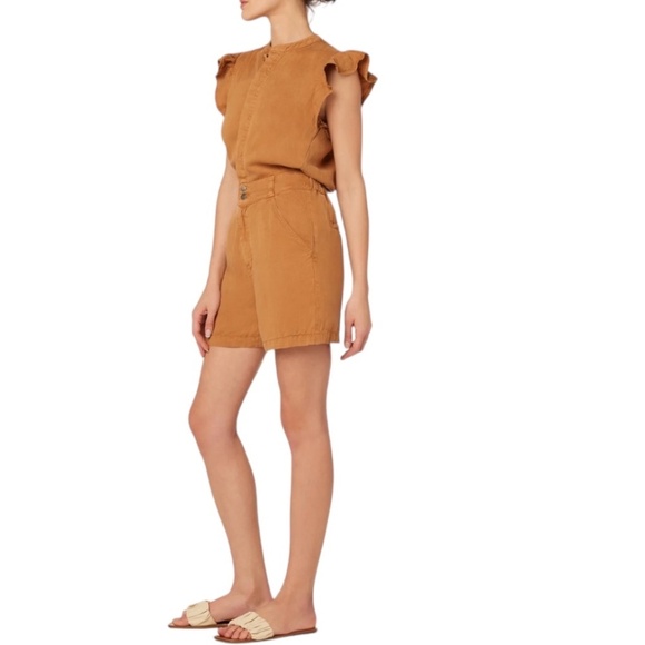JOE'S JEANS Flutter Sleeve Romper In Henna - Picture 1 of 10